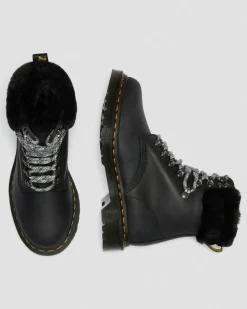 Store 1460 Serena Collar Imitatiebont Gevoerde Enkellaarzen UNISEX Veterlaarzen|Enkellaarzen