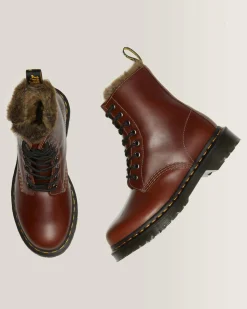 Outlet 1460 Serena Imitatiebont Gevoerde Enkellaarzen UNISEX Dames Sale|Laarzen