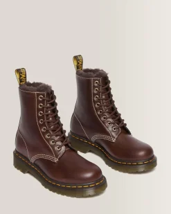 Cheap 1460 Serena Imitatiebont Gevoerde Leren Veterlaarzen UNISEX Veterlaarzen|Enkellaarzen