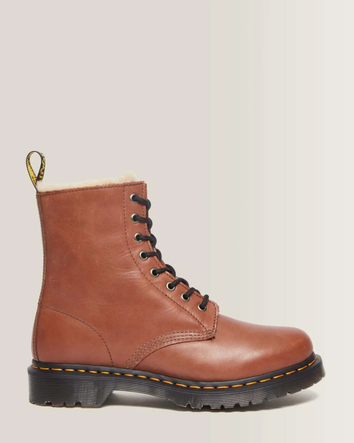 Discount 1460 Serena Imitatiebont Gevoerde Leren Veterlaarzen WOMENS Veterlaarzen|Enkellaarzen