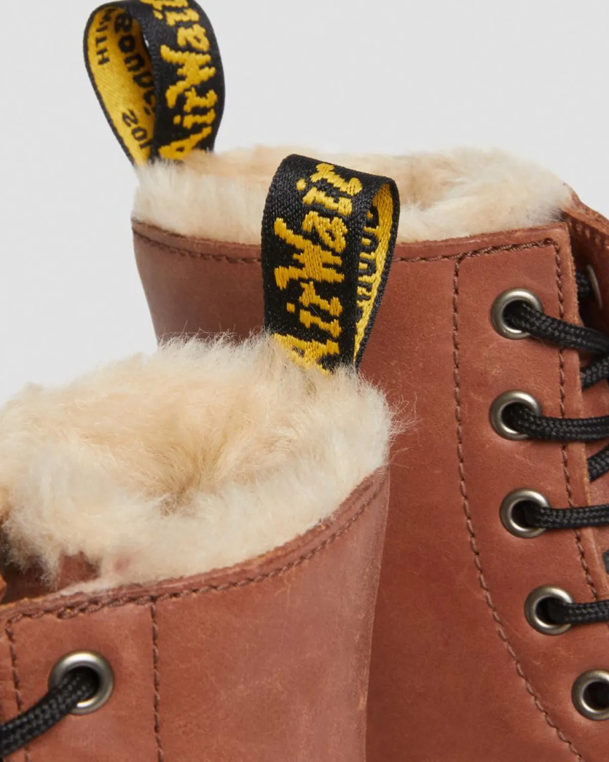Discount 1460 Serena Imitatiebont Gevoerde Leren Veterlaarzen WOMENS Veterlaarzen|Enkellaarzen