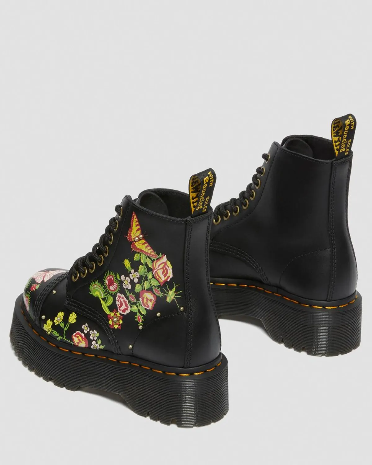 Hot Sinclair Leren Platform Laarzen met bloemenprint WOMENS Platform Laarzen