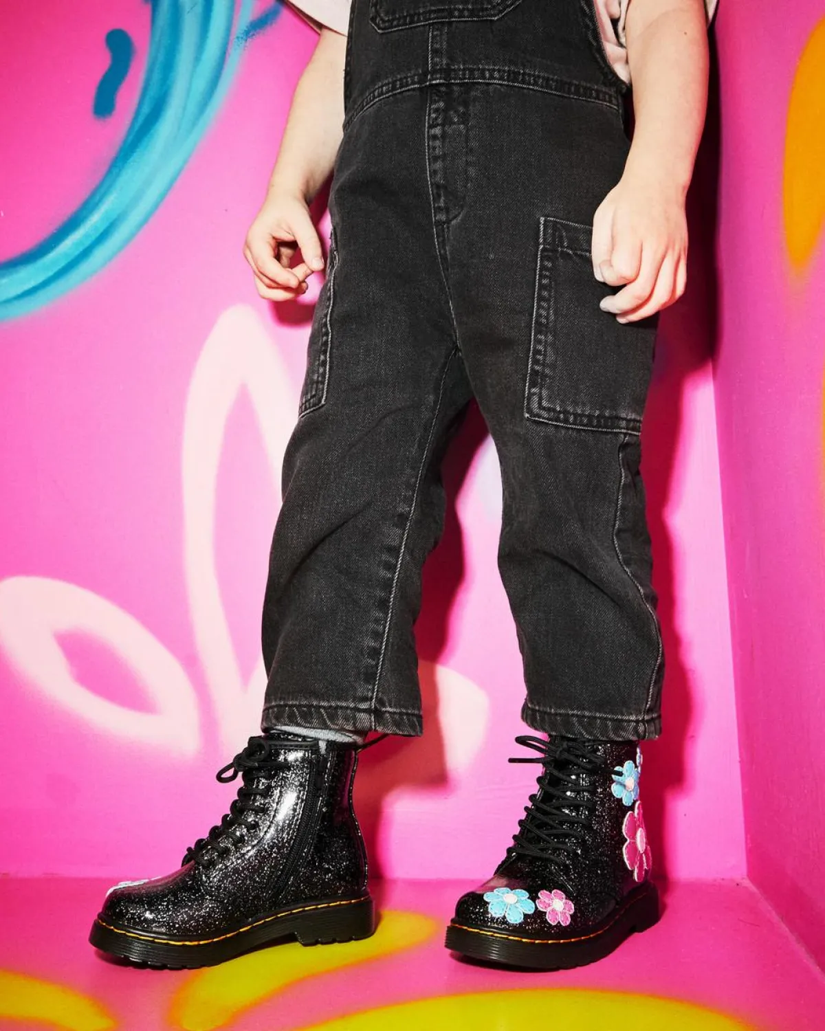 Shop Småbørn 1460 Glitter Patent Leather snørestøvler Sale Voor Kinderen