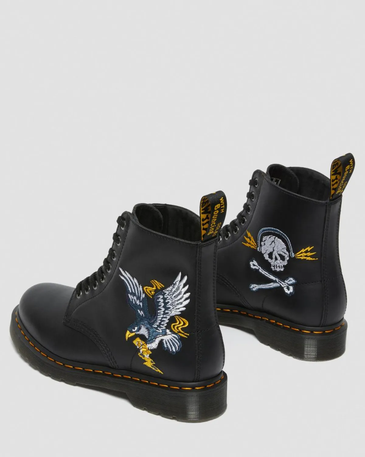 Cheap 1460 Souvenir Geborduurde Leren Laarzen UNISEX Enkellaarzen|Veterlaarzen