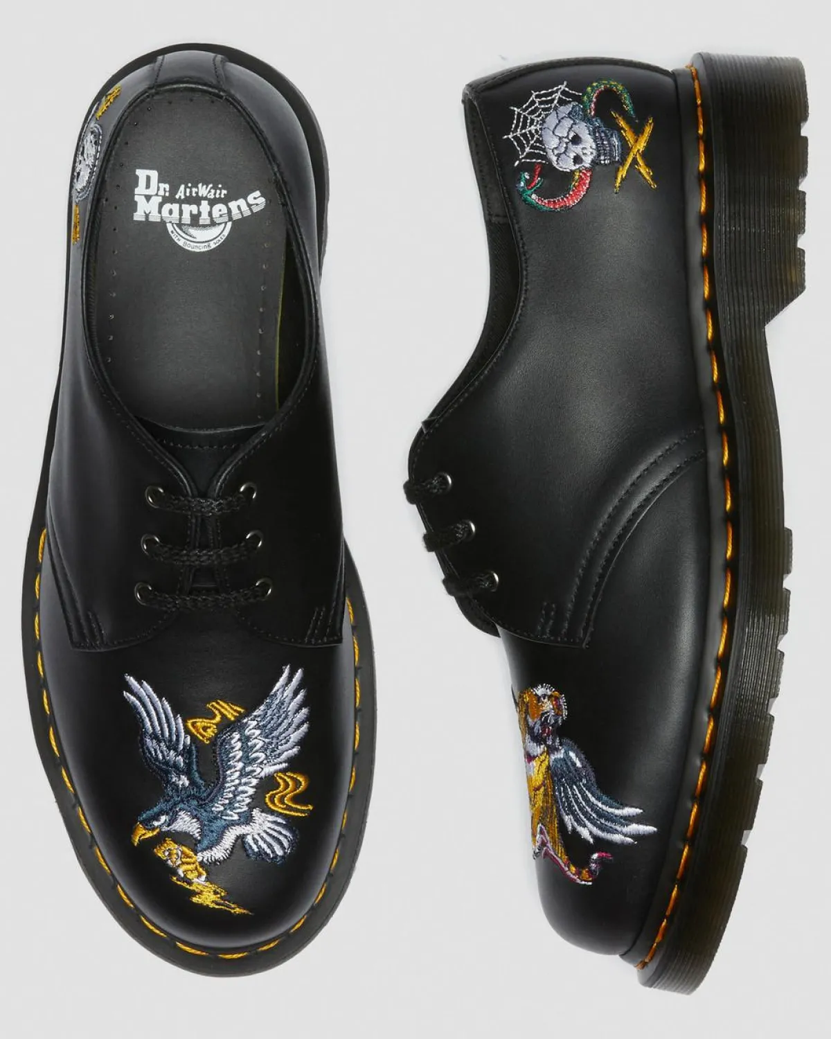 Hot 1460 Souvenir Geborduurde Leren Schoenen GIFTS Veterschoenen