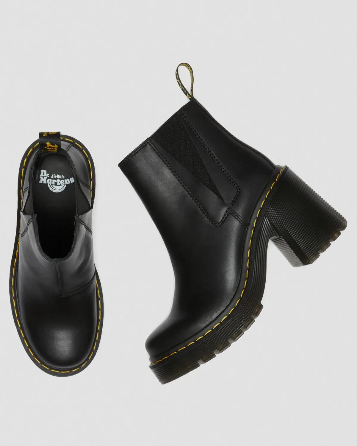 Hot Spence Leren Chelsea Boots met Uitlopende Hak WOMENS Hakken|Enkellaarzen