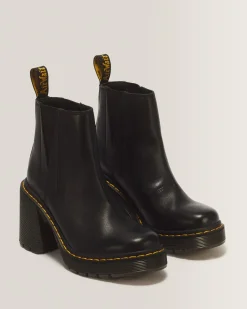 Hot Spence Leren Chelsea Boots met Uitlopende Hak WOMENS Hakken|Enkellaarzen