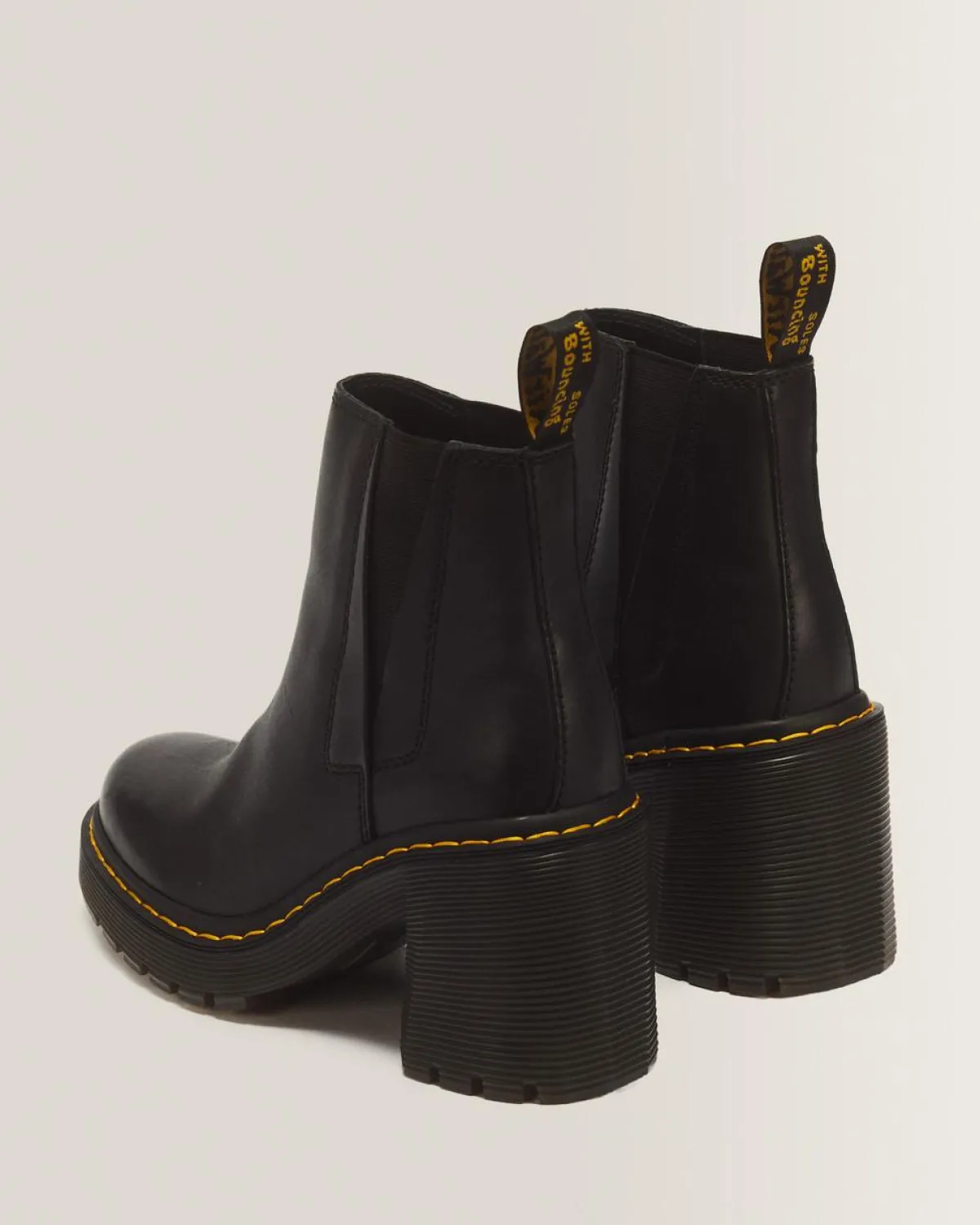 Hot Spence Leren Chelsea Boots met Uitlopende Hak WOMENS Hakken|Enkellaarzen