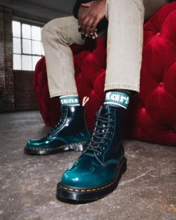 Outlet Vegan 1460 Glanzende Veterlaarzen UNISEX Heren Sale|Laarzen
