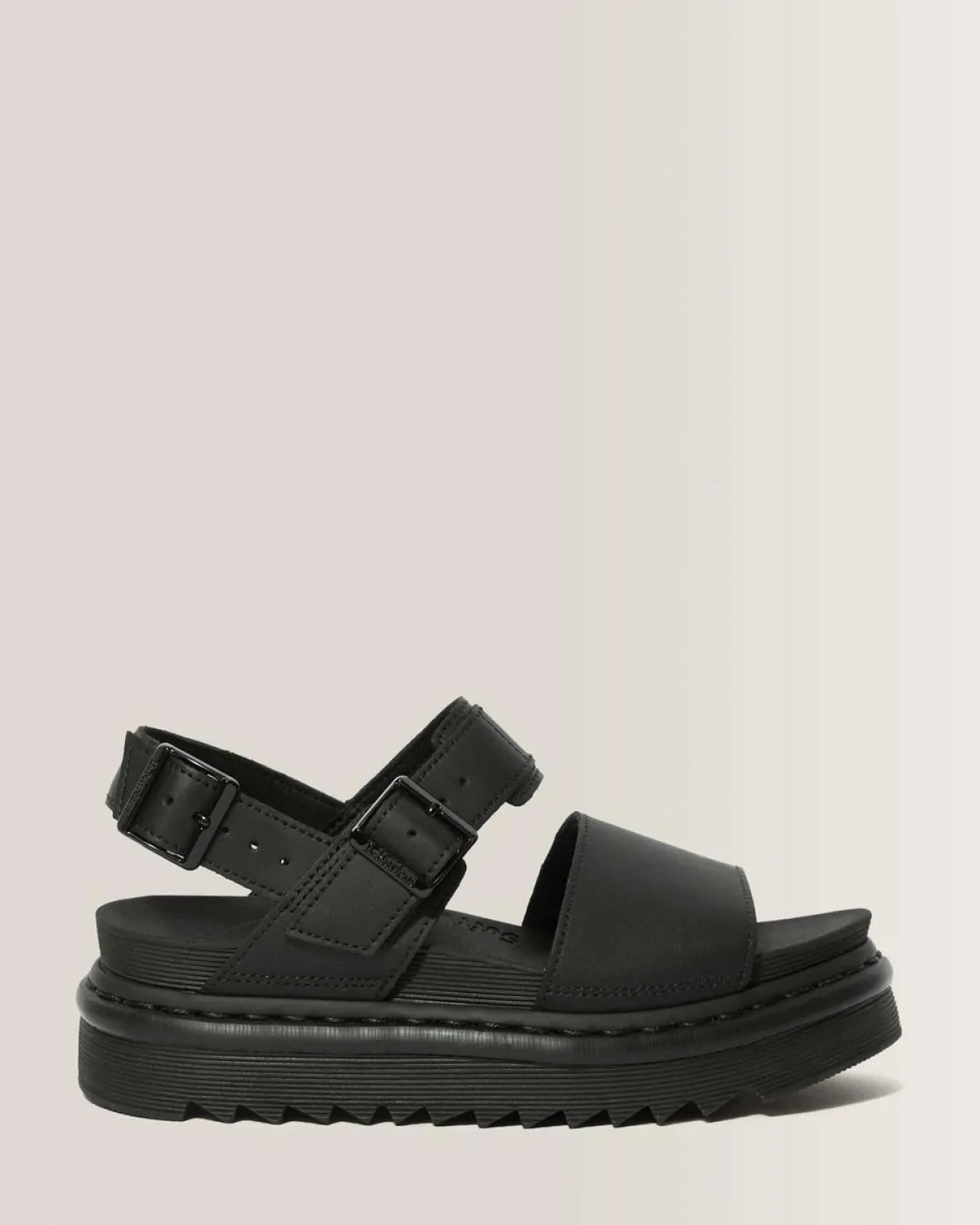 Outlet Voss Hydro Leren Sandalen met Band WOMENS Platform Sandalen|Zwarte Sandalen
