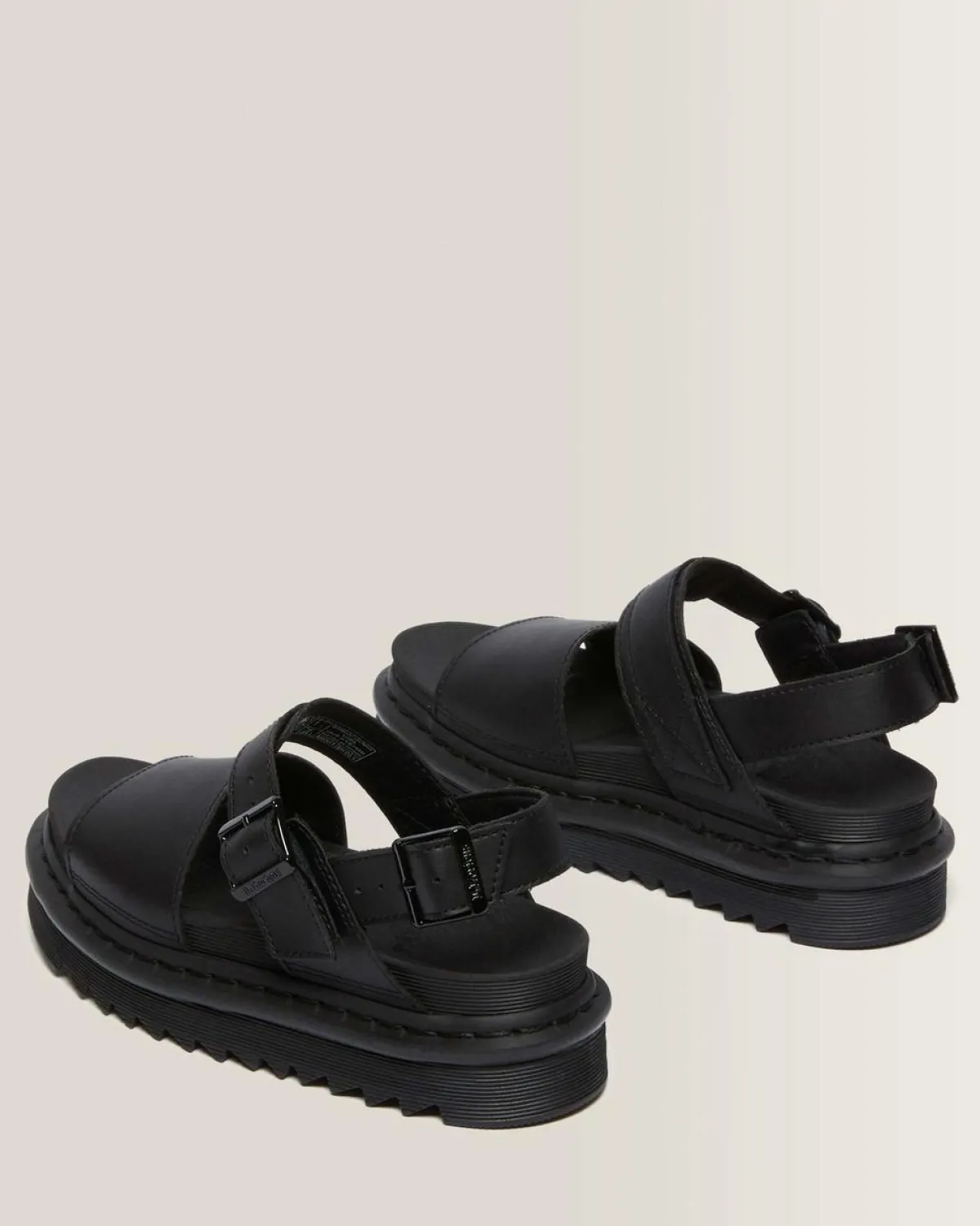 Outlet Voss Hydro Leren Sandalen met Band WOMENS Platform Sandalen|Zwarte Sandalen