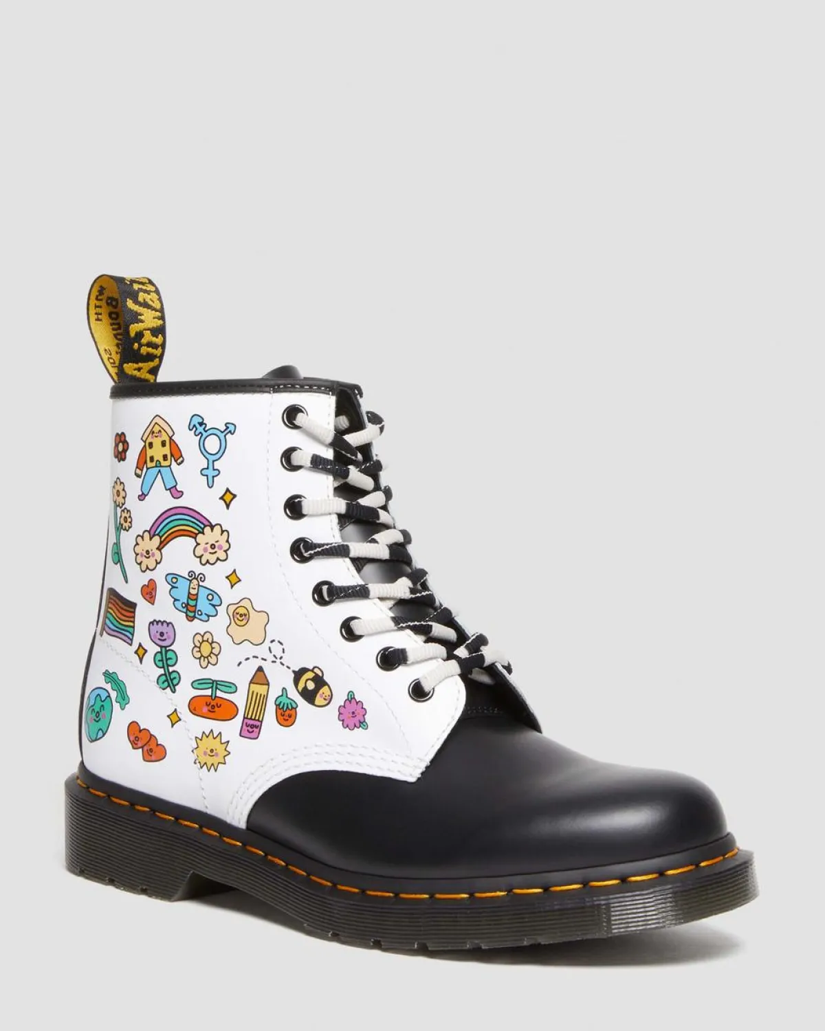 Outlet 1460 Wednesday Holmes Pride Smooth Leren Laarzen MENS Enkellaarzen|Veterlaarzen