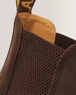 Fashion 2976 Yellow Stitch Crazy Horse Leren Chelsea Boots MENS Trending Stijlen|Enkellaarzen