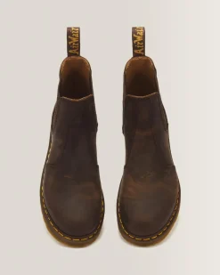 Fashion 2976 Yellow Stitch Crazy Horse Leren Chelsea Boots MENS Trending Stijlen|Enkellaarzen