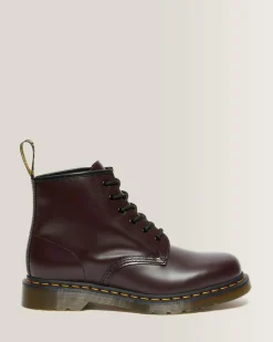 Hot 101 Yellow Stitch Smooth Leren Enkellaarzen WOMENS Enkellaarzen|Veterlaarzen