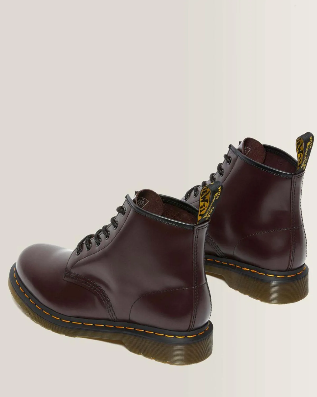 Hot 101 Yellow Stitch Smooth Leren Enkellaarzen WOMENS Enkellaarzen|Veterlaarzen